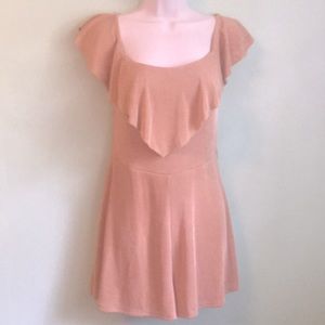 NWOT Fashion Nova Gold Stretch Romper size Large